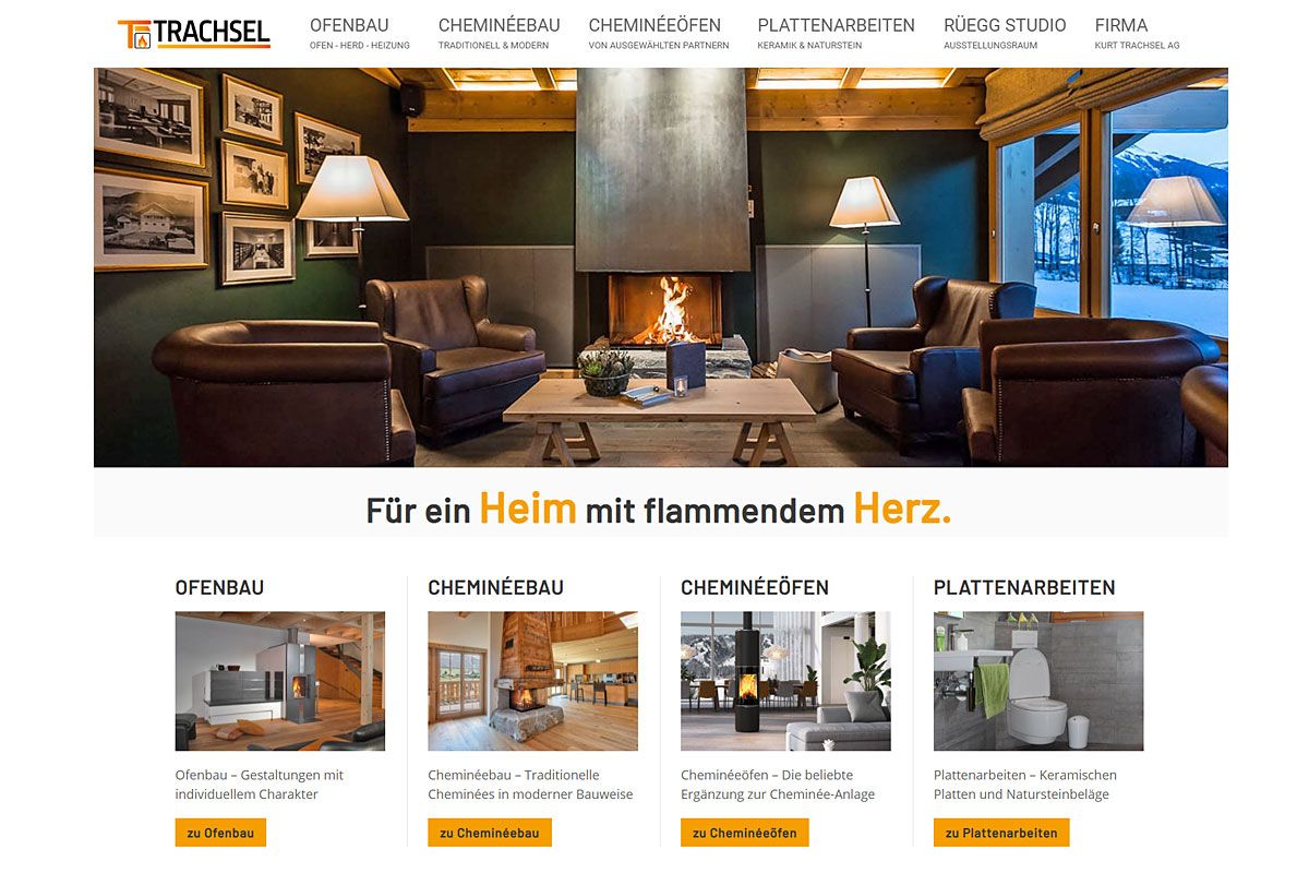 Referenz CMS Joomla! Webseite - Kurt Trachsel AG - ofenbau-trachsel.ch